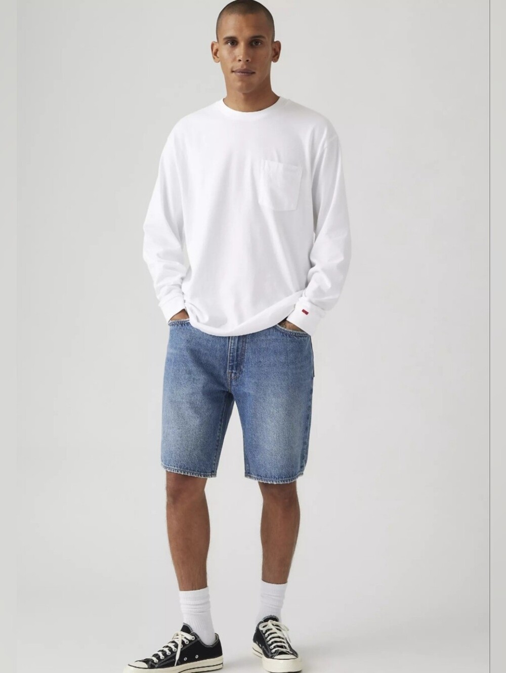 454 Levi's Blue Denim Shorts - Medium wash